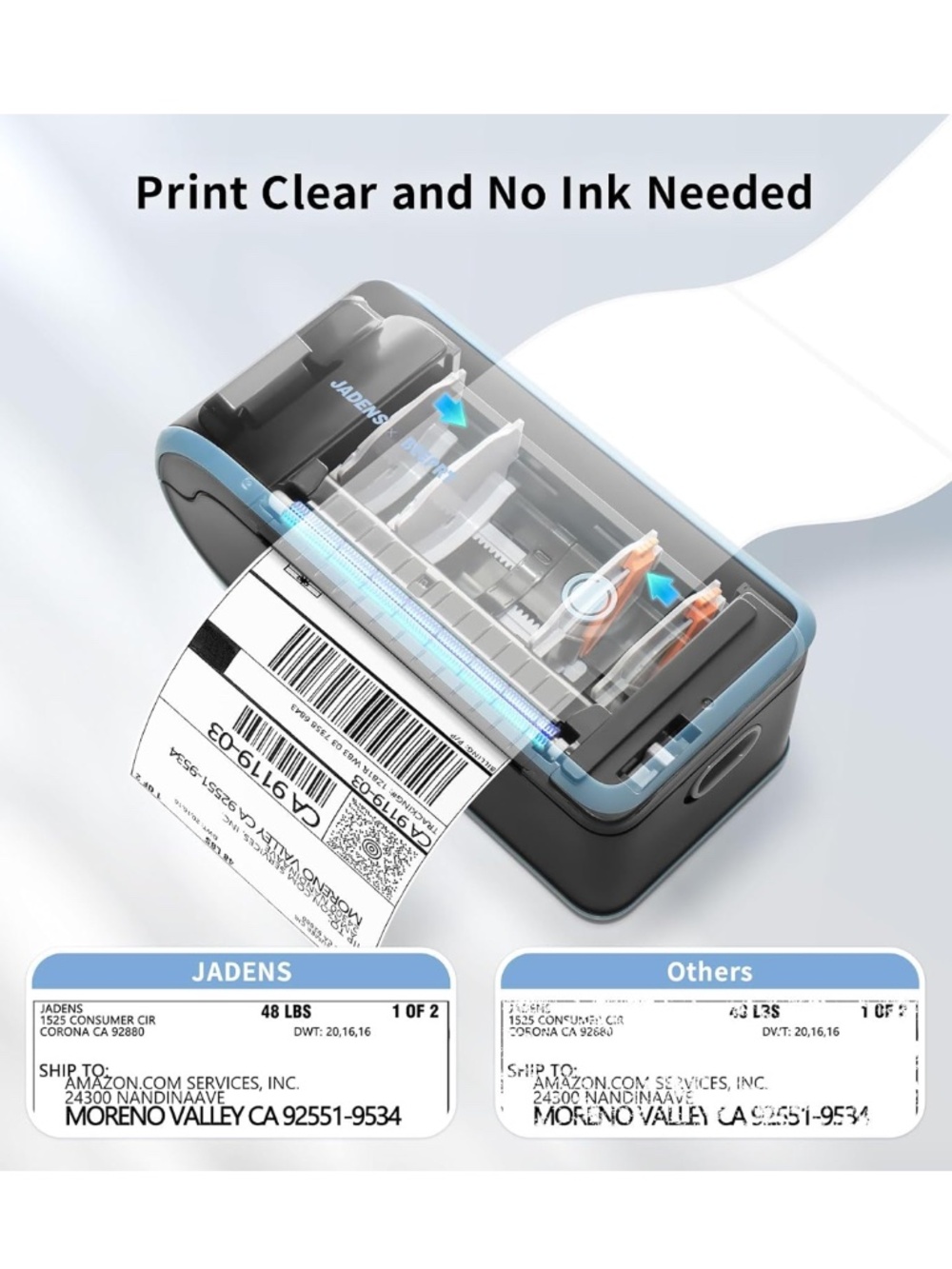 JADENS Bluetooth Thermal Label Printer, NEW - Picture 9 of 12